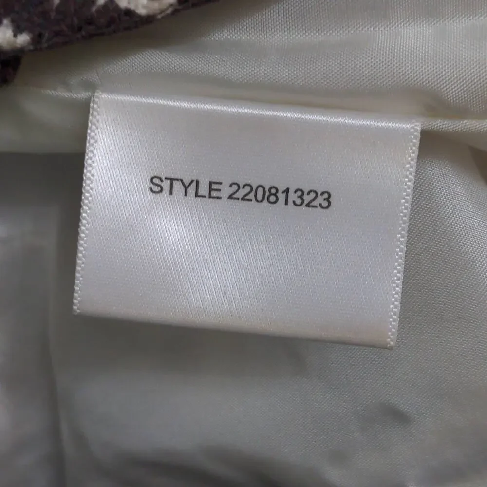 Tory Burch Womens A-Line Skirt White Brown Stripe Above Knee Pockets Buttons 8